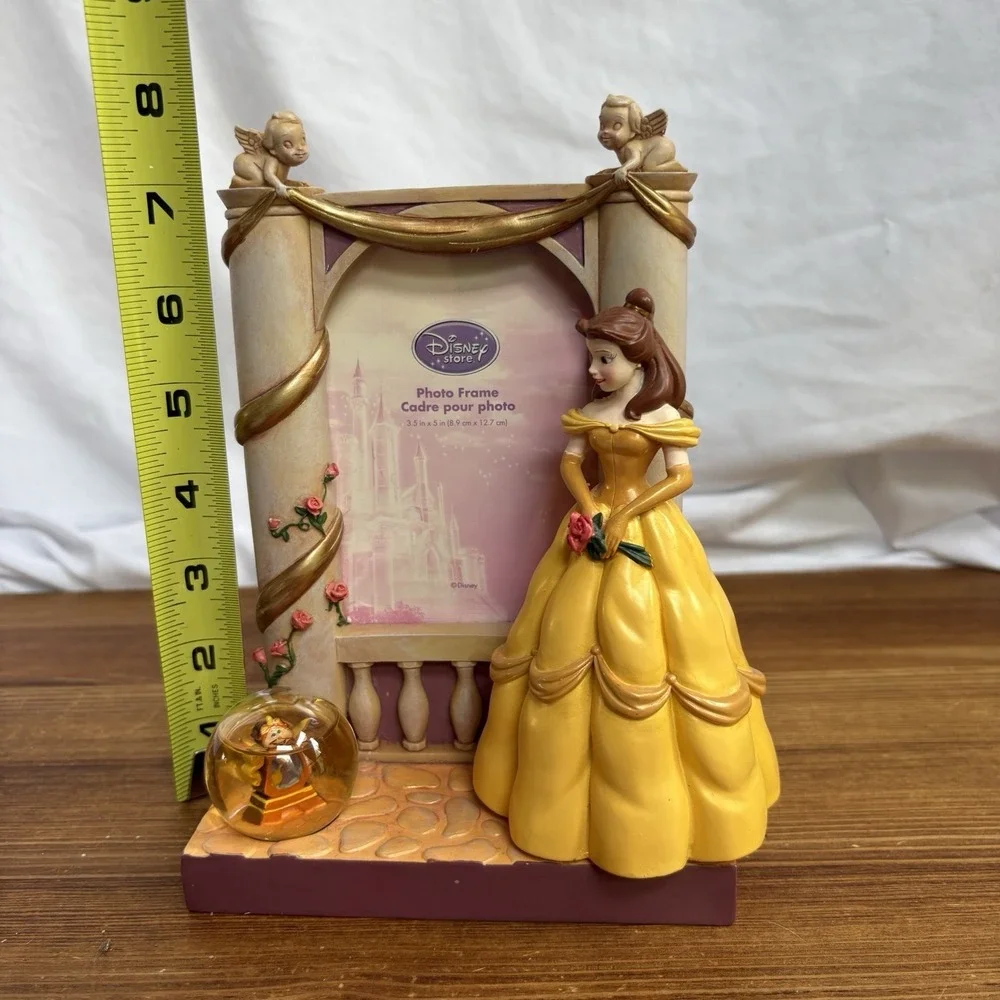 Disney Store Beauty & The Beast Belle Resin 3.5x5 Photo Frame Lumiere Cherubs